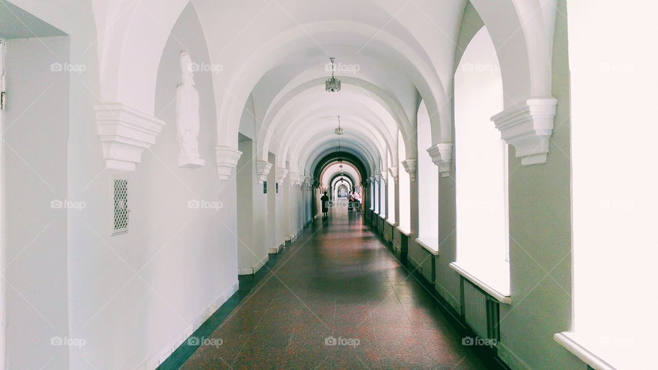 long corridor in the building