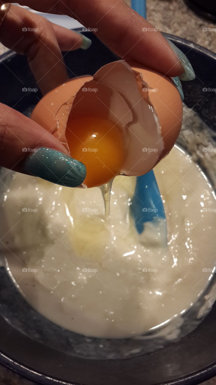 Eggs in pancake batter