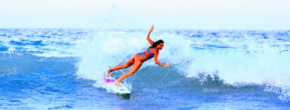 Super Girl Surfer Hanging Ten