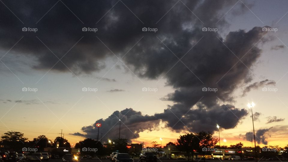 Dramatic sky during suset