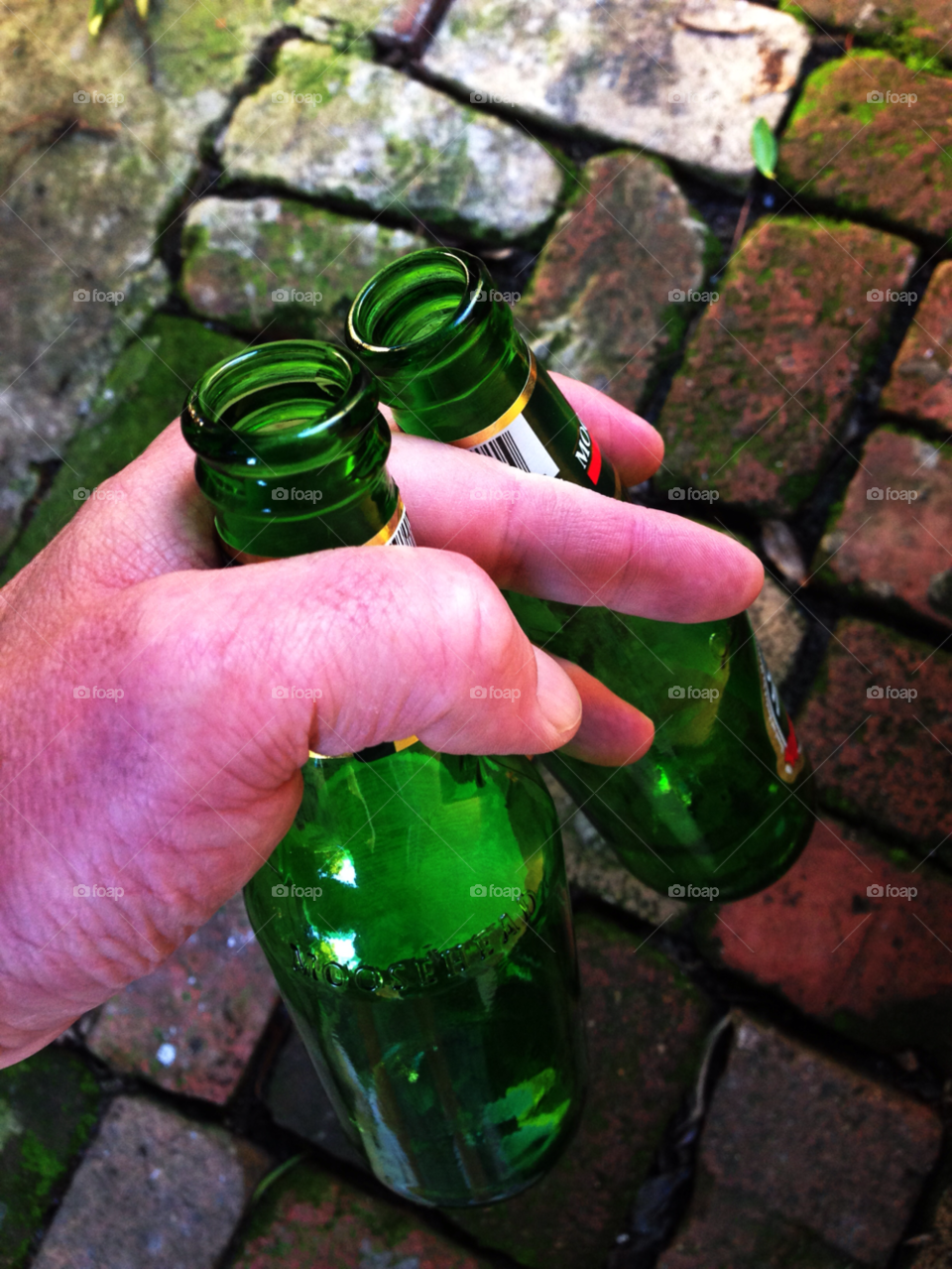 hand bottles beer bottle by threeboydad