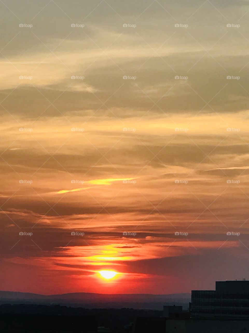 Daylight bleeds into night fall