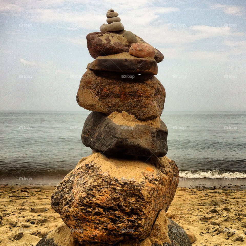 blue travel clouds stones by janispurins