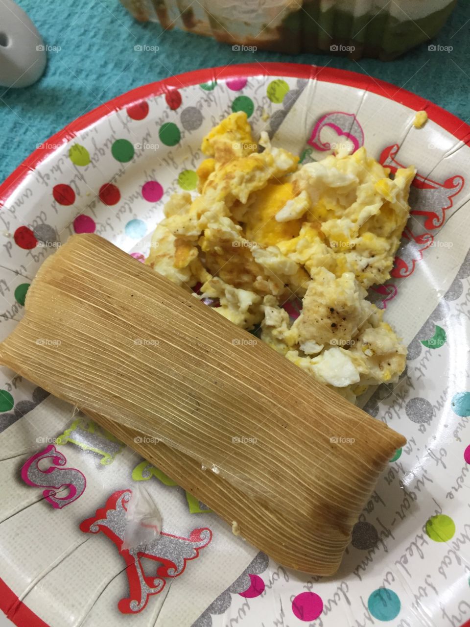 Tamale and eggs 