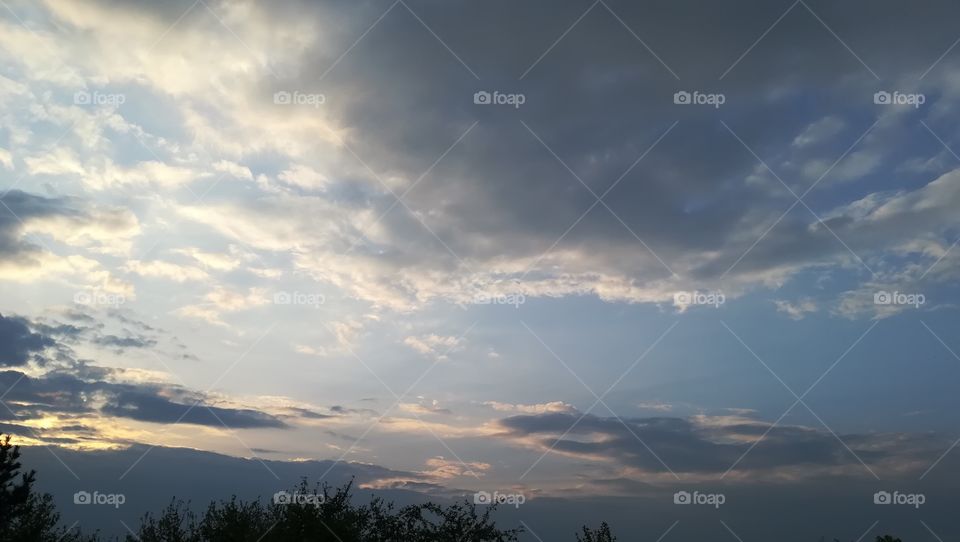 Cloudy afternoon sky