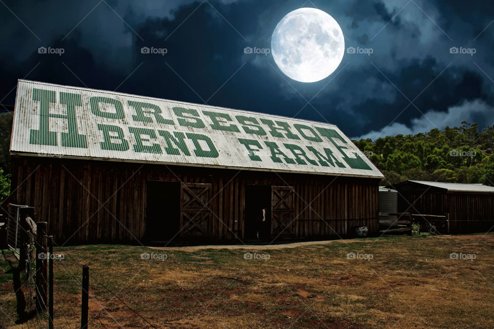 Full Moon Over Horseshoe Bend Farm