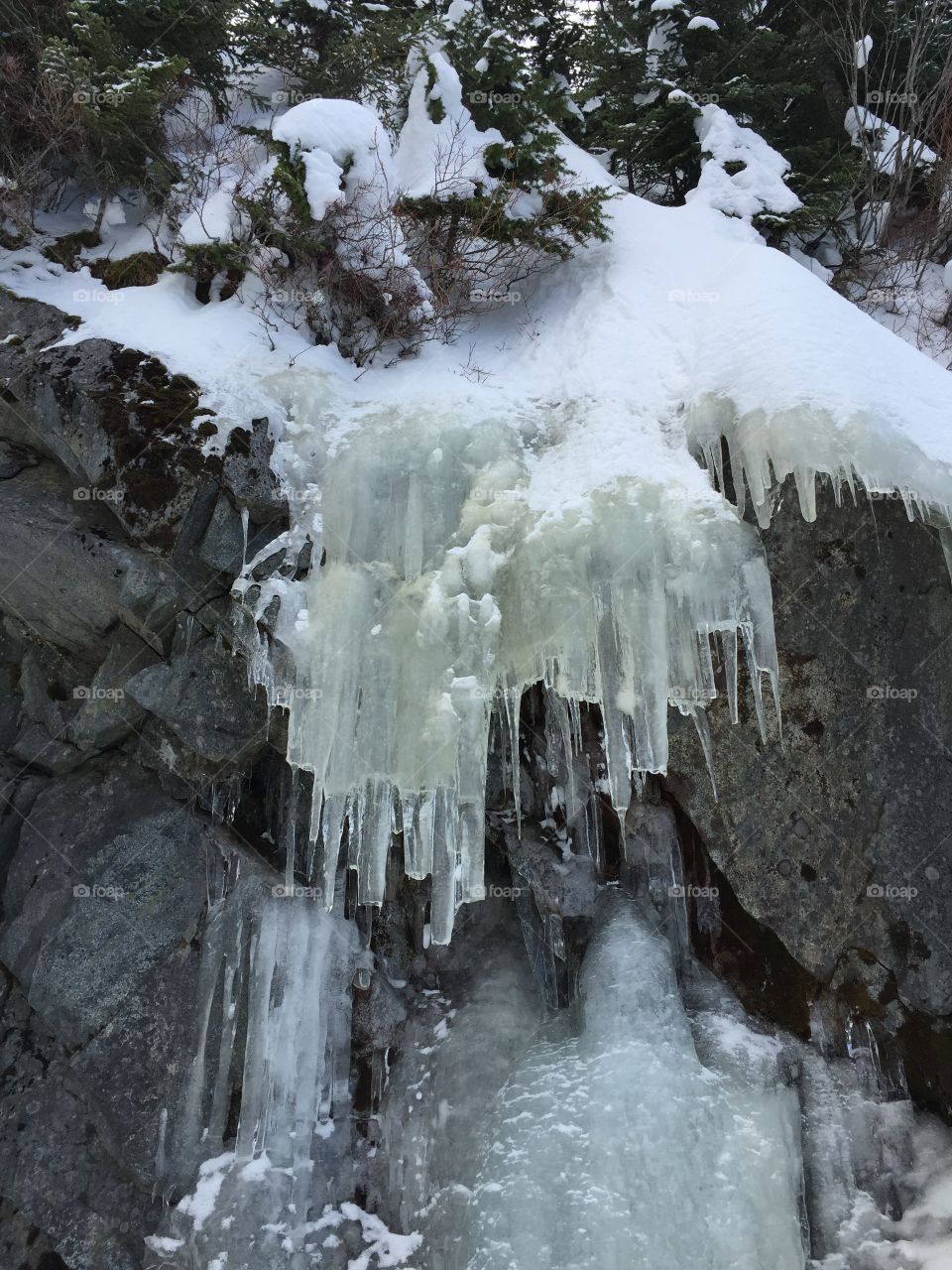 Icicles in the mountains 