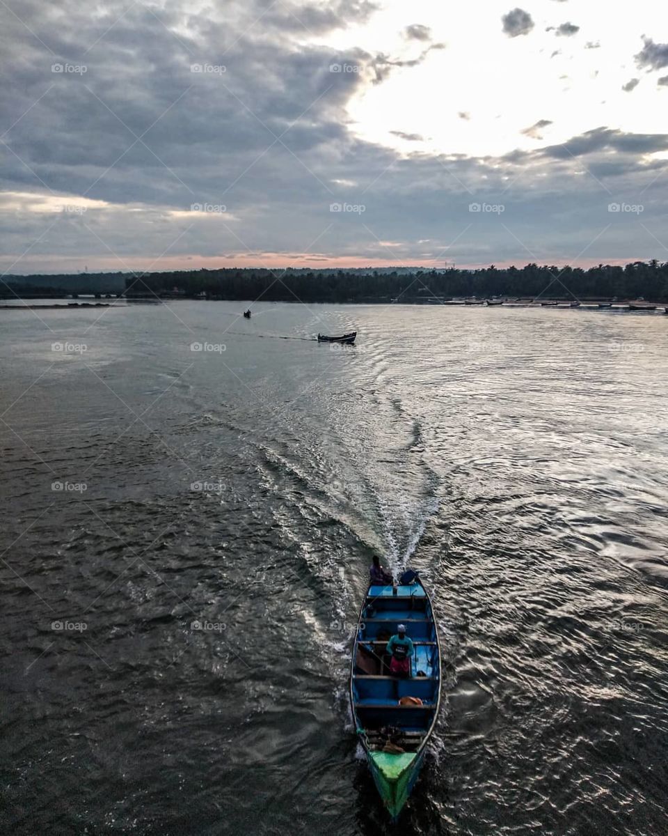 boat on a lake from kerala