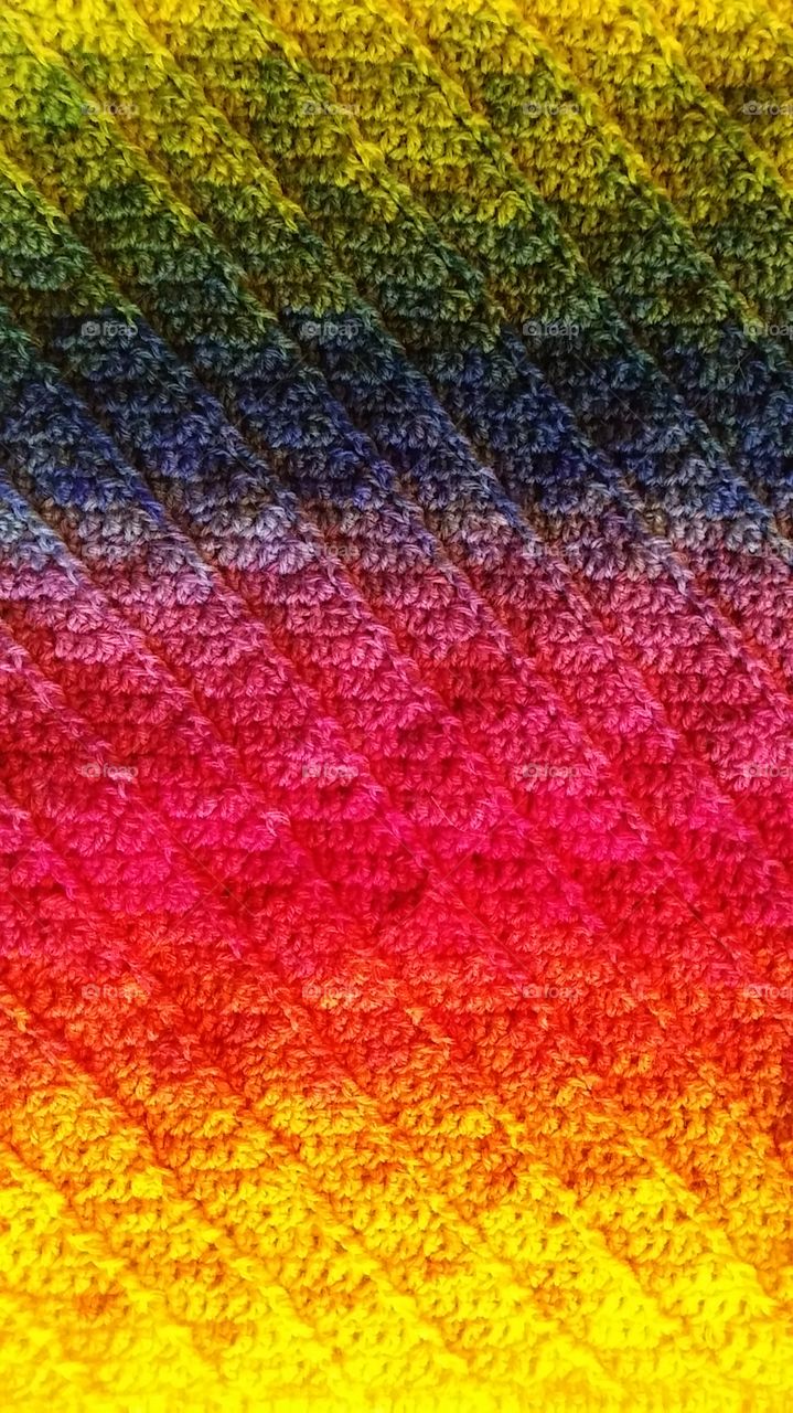 colorful crocheted scarf