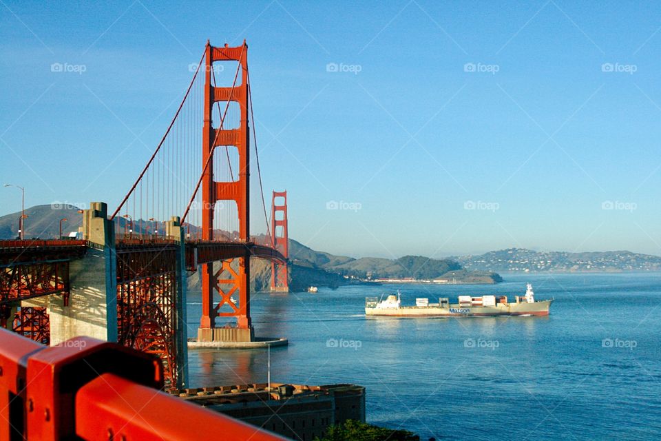 Golden Gate Bridge and ships 