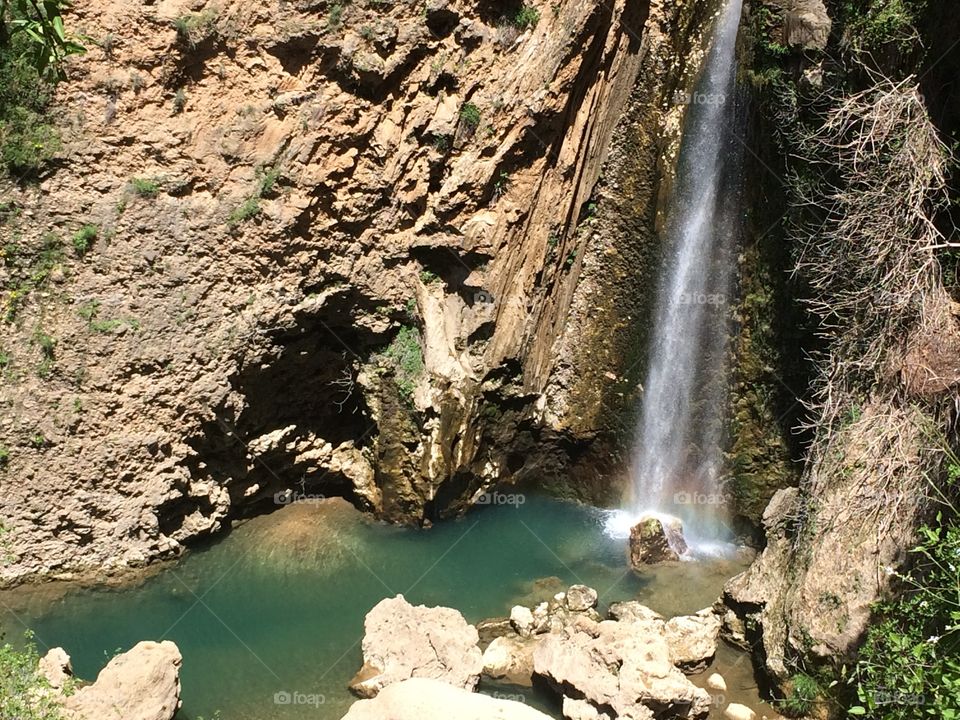Beautiful waterfall in Ronda, Spain