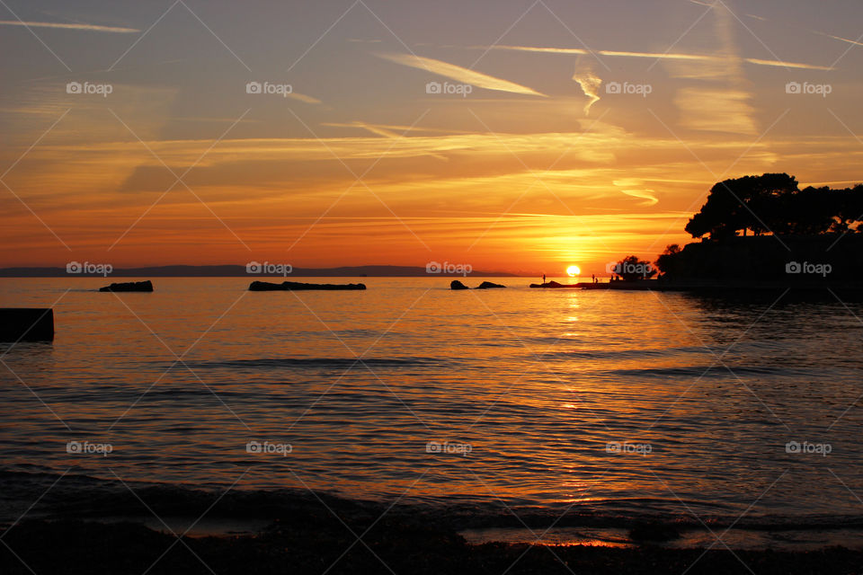 Beach in sunset