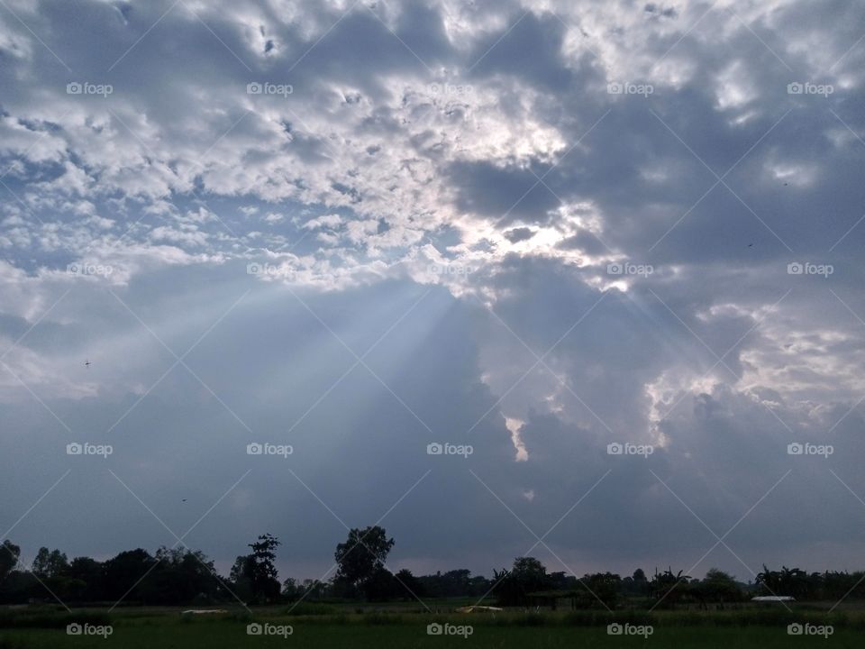 As God appears in the clouds