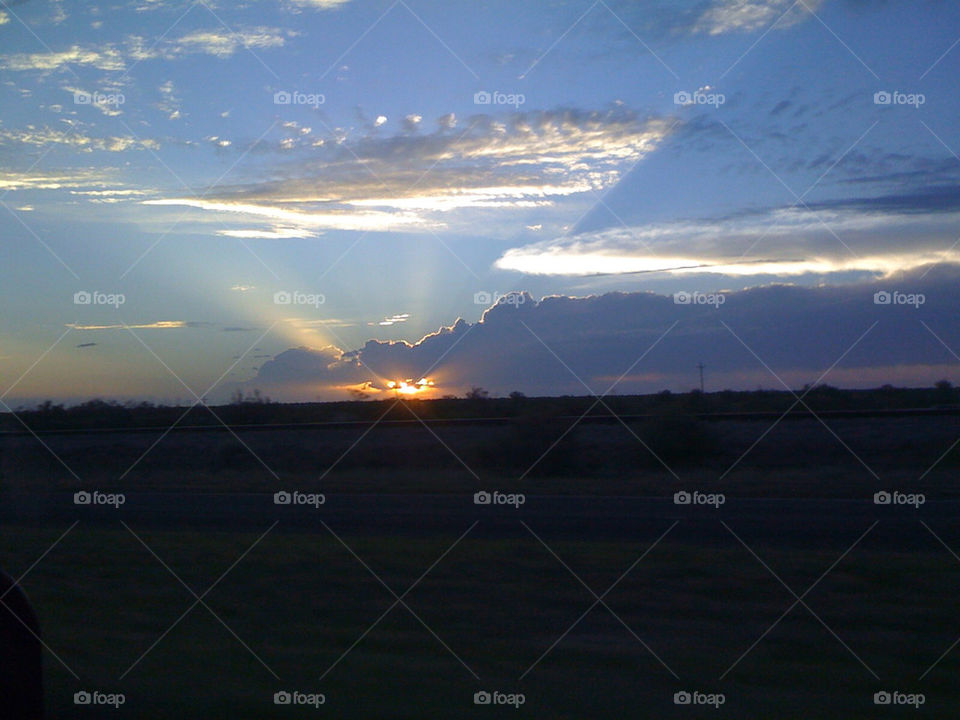 sky sunset clouds sun by hannurb