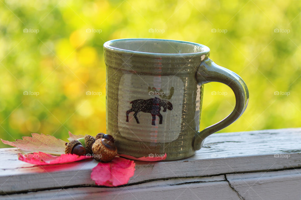 mug on the porch