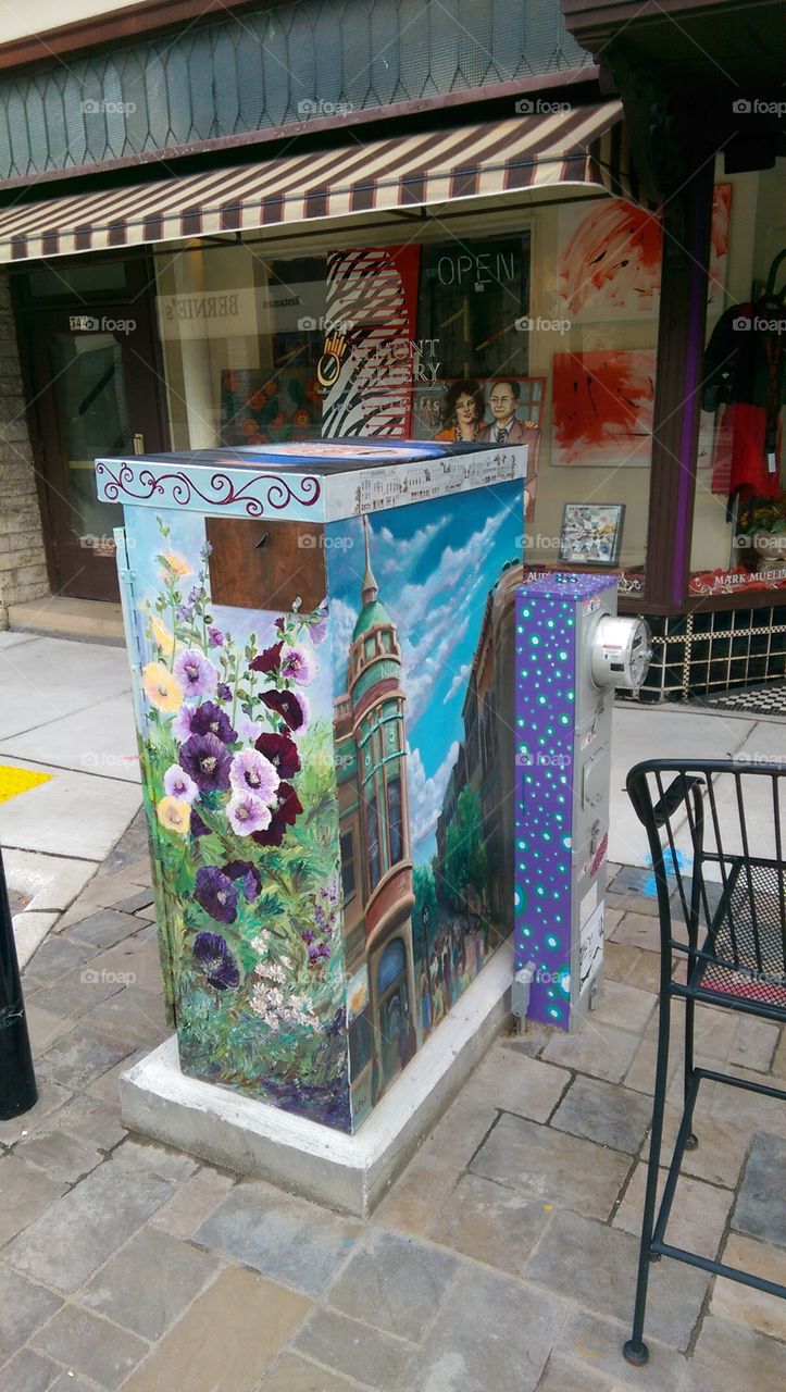 Decorated Electric Box. Waukesha has a downtown area where everything is decorated.
