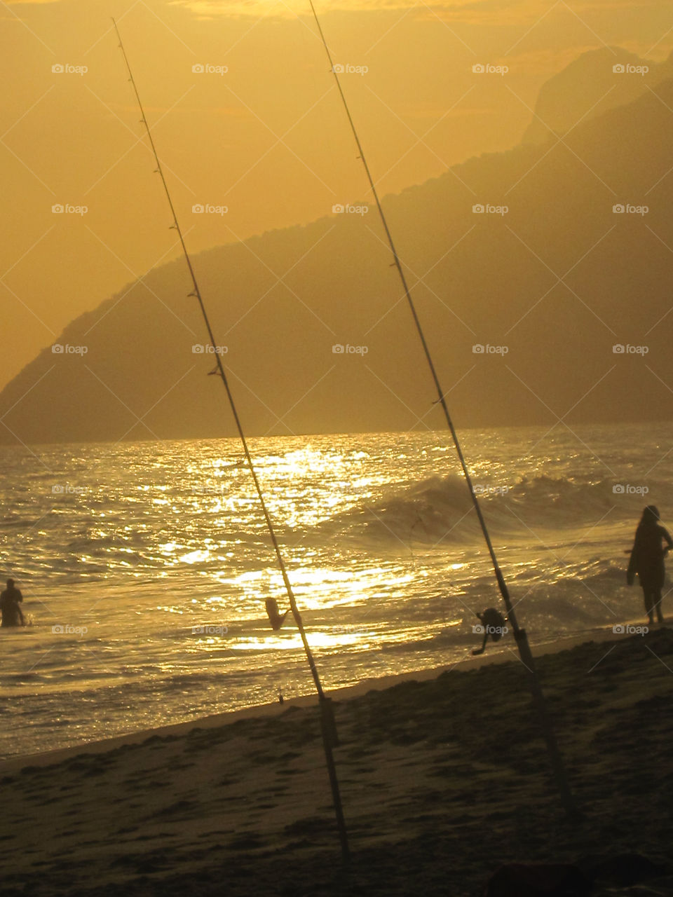 beach sunset fishing brazil by