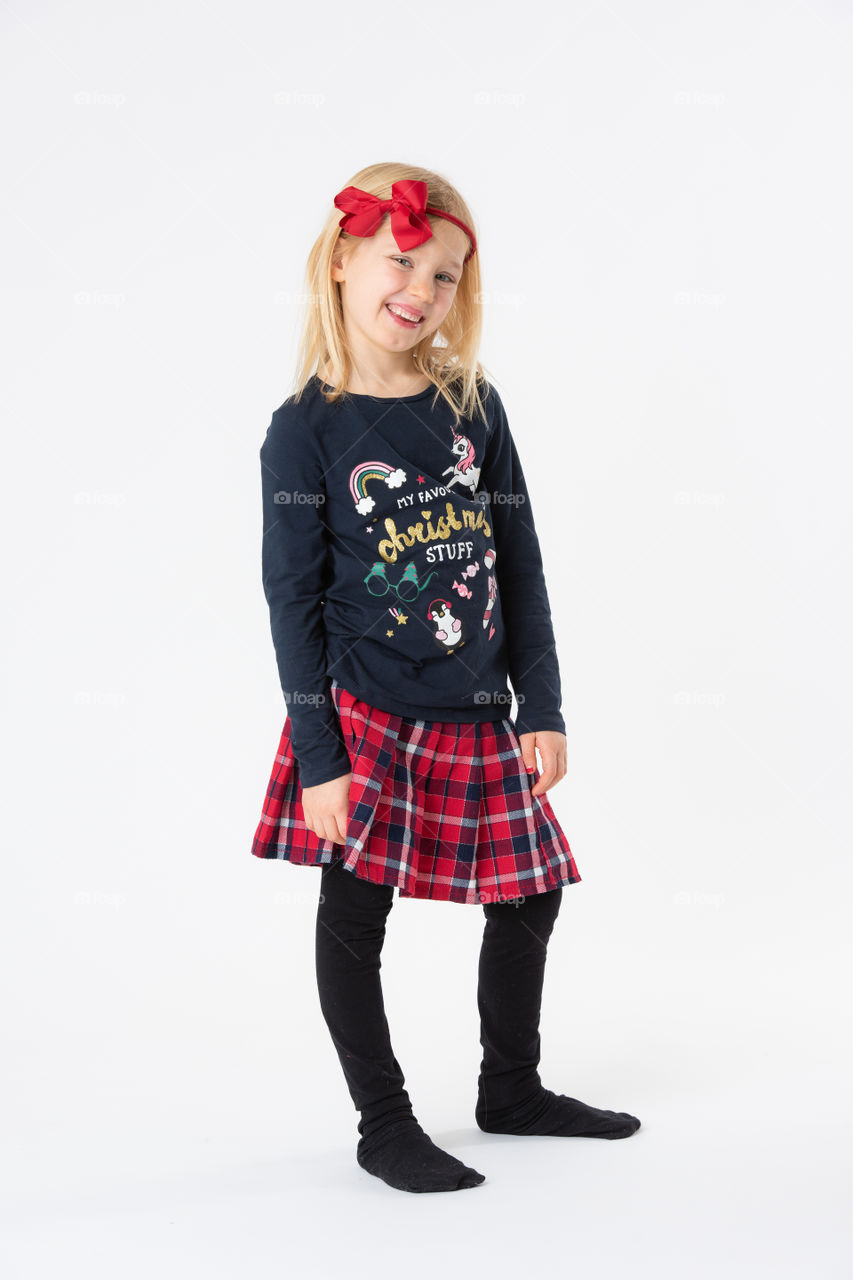 Christmas portrait of young girl