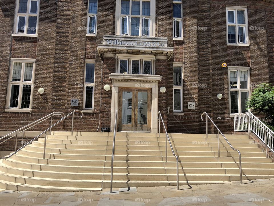 A very modern building in a central location in Exeter, with some most amazing cream and gleamy steps.