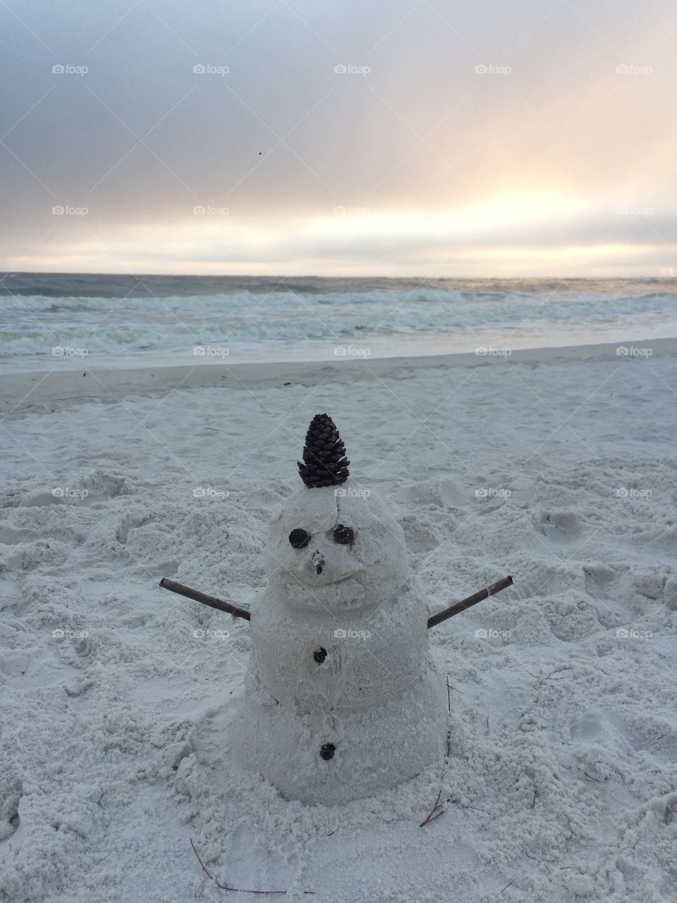 Sand snowman in Florida