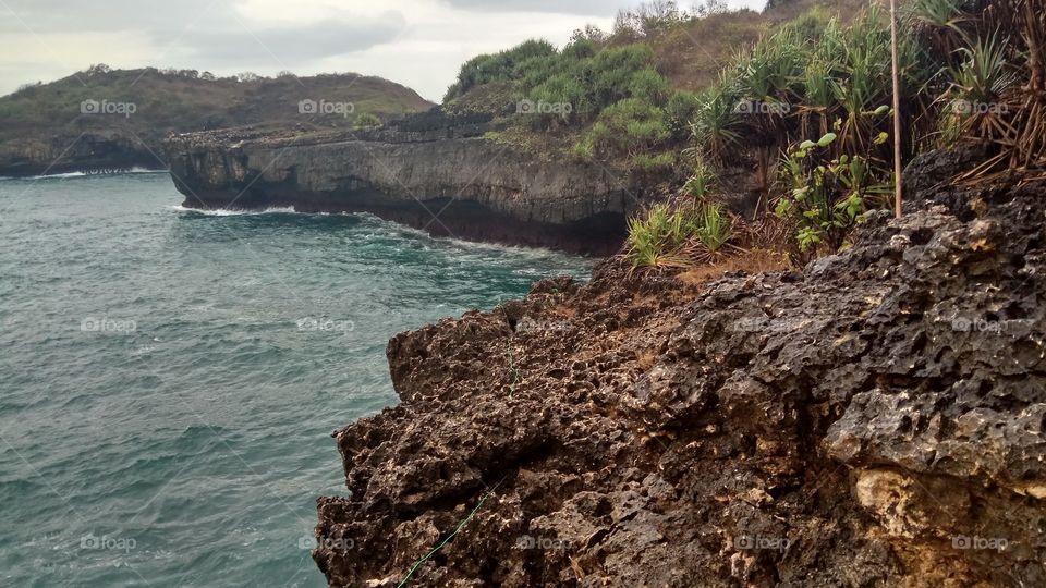 cliff of Sedahan beach, Gunungkidul, Yogyakarta