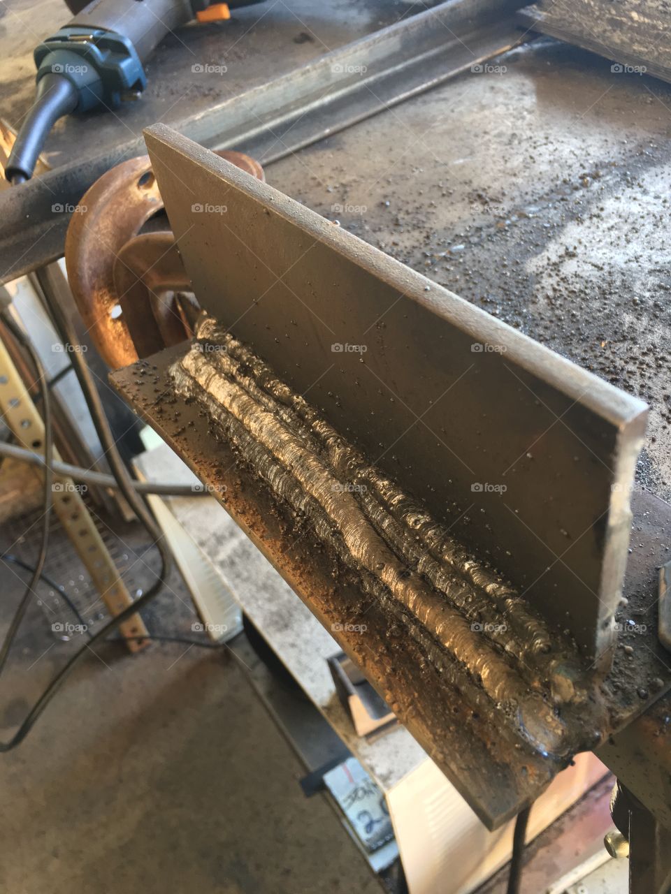 Practicing some T welds for a weld test. 