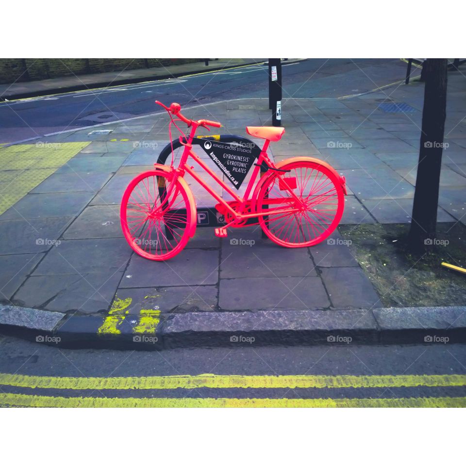 Fluorescent Cycle in Islington, London, UK