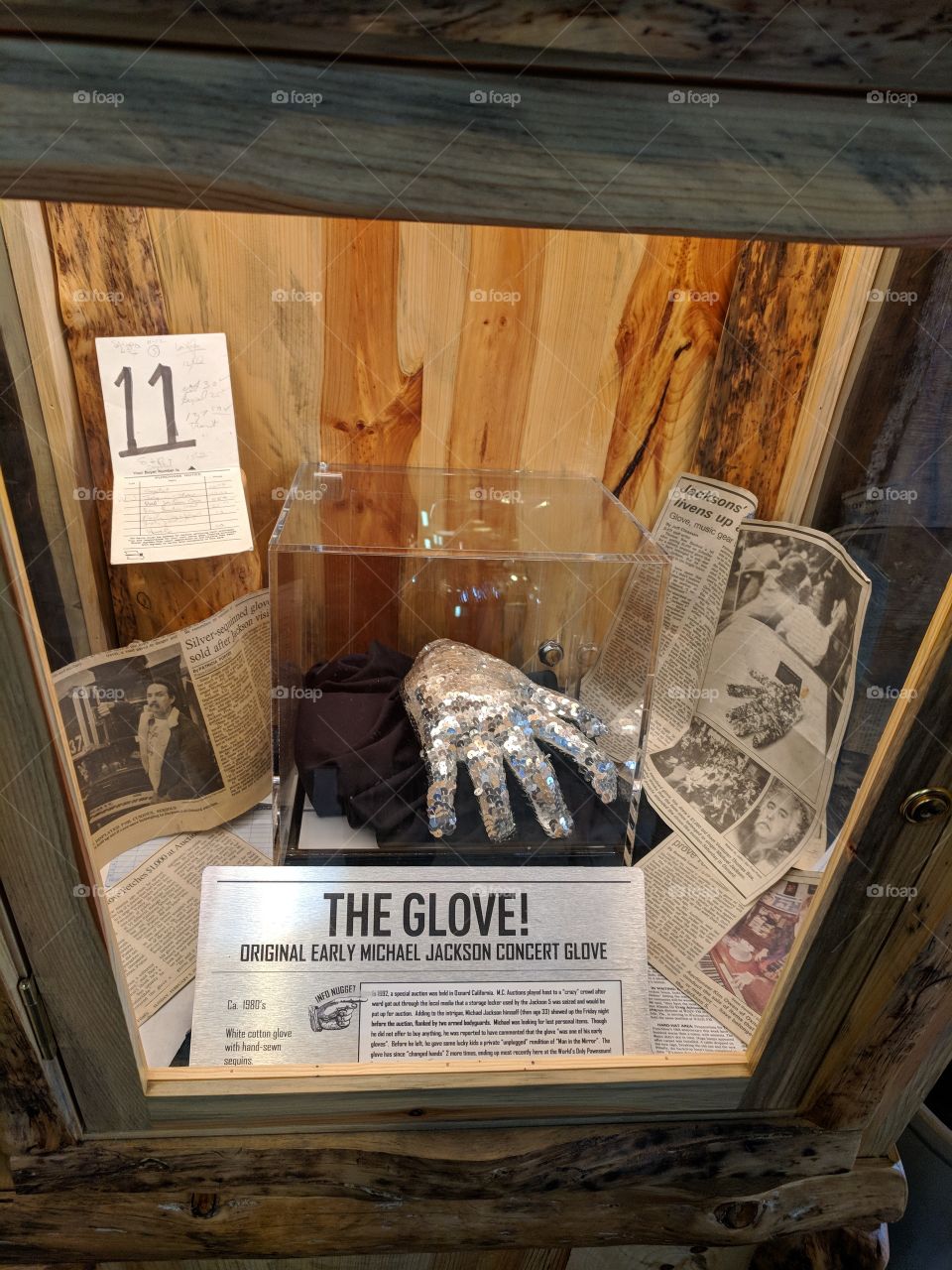 Famous, original, early concert, glove worn by Michael Jackson. Seen at the "Pawnseum" in Rapid City, South Dakota.