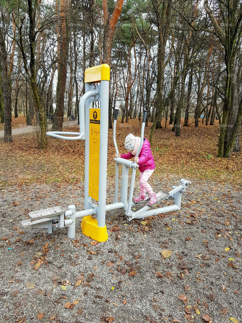 Julia playing in a park