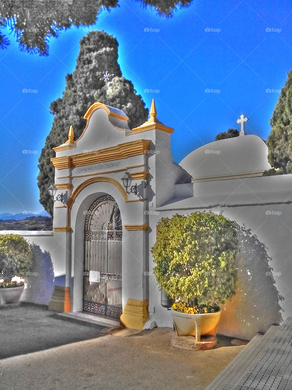 Entrance to cementario in Alhaurin el Grande, Spain