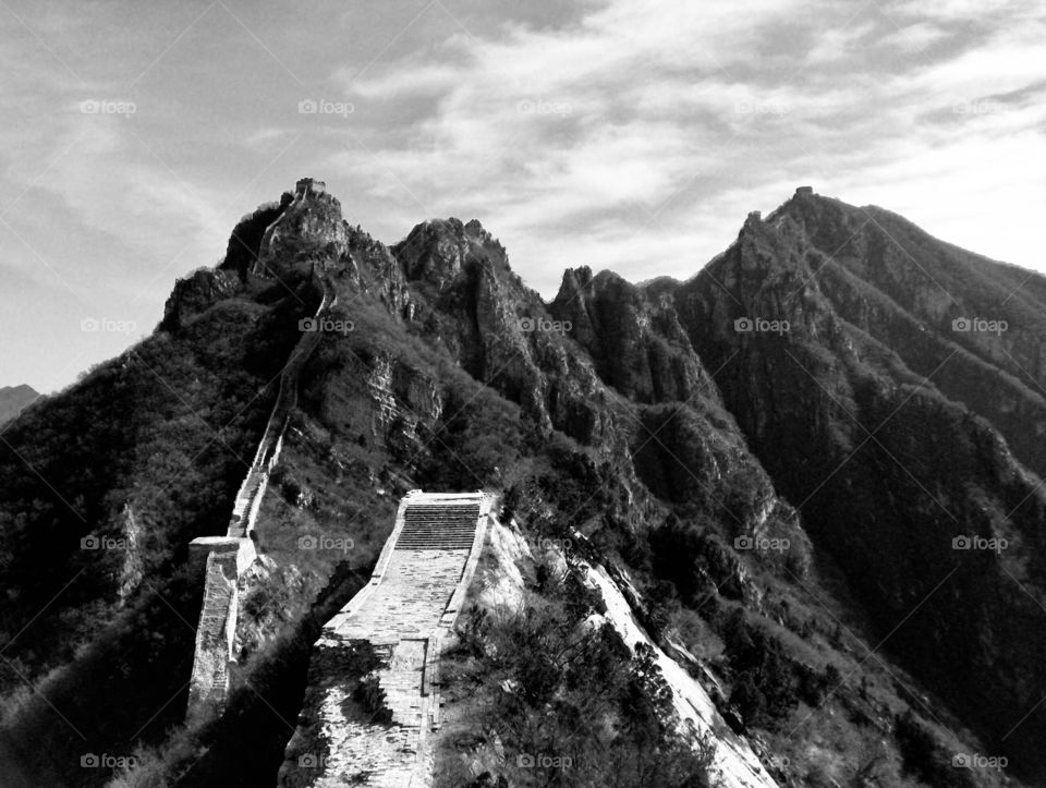 Hiking the ruins of The Great Wall in the Beijing Province. 