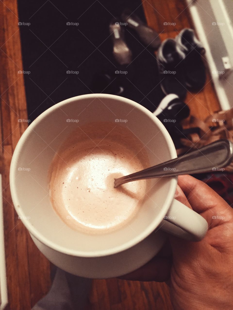 Coffee time before driving home to prevent from sleeping