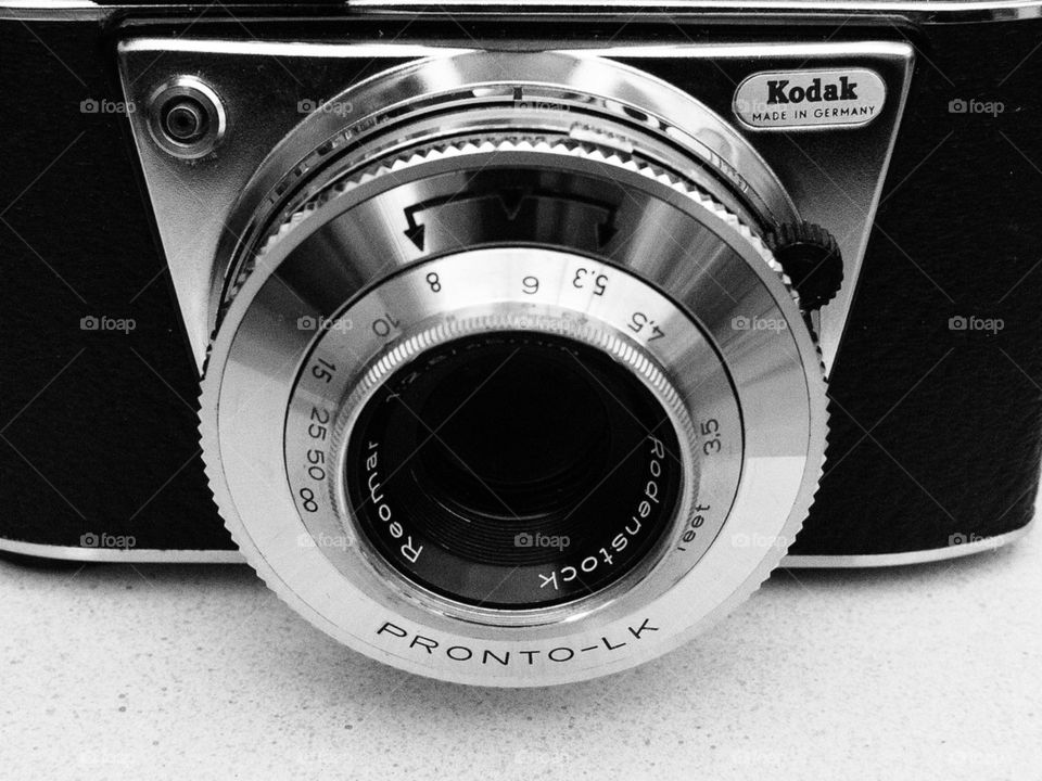 vintage camera lens close up