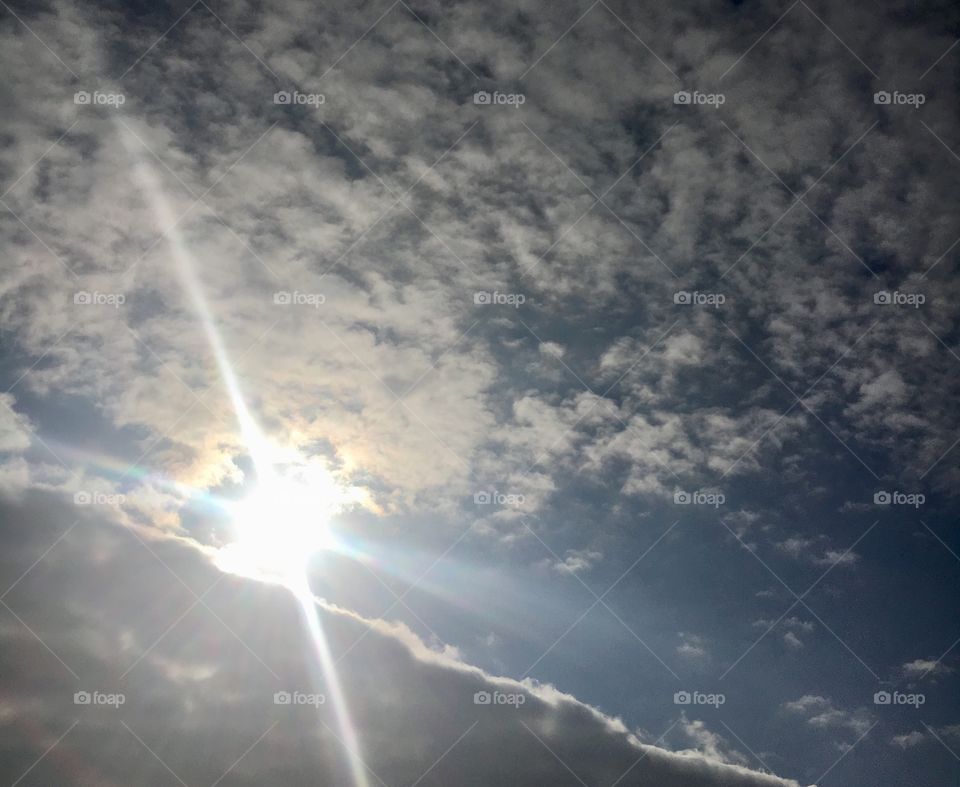 Sunlight breaks through the clouds 