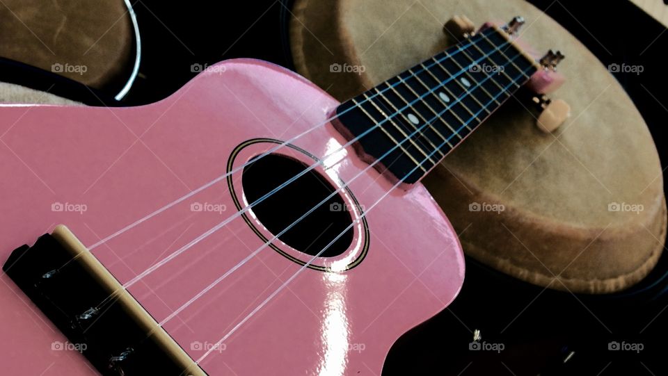 Pink. Pink ukulele