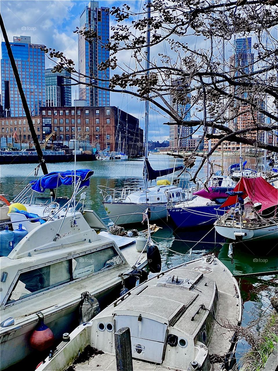 Every kind of boat can be found here at “Newtown Creek” by the “Pulaski Bridge” in “Long Island City”, Queens. 2023. Hypnotic Productions