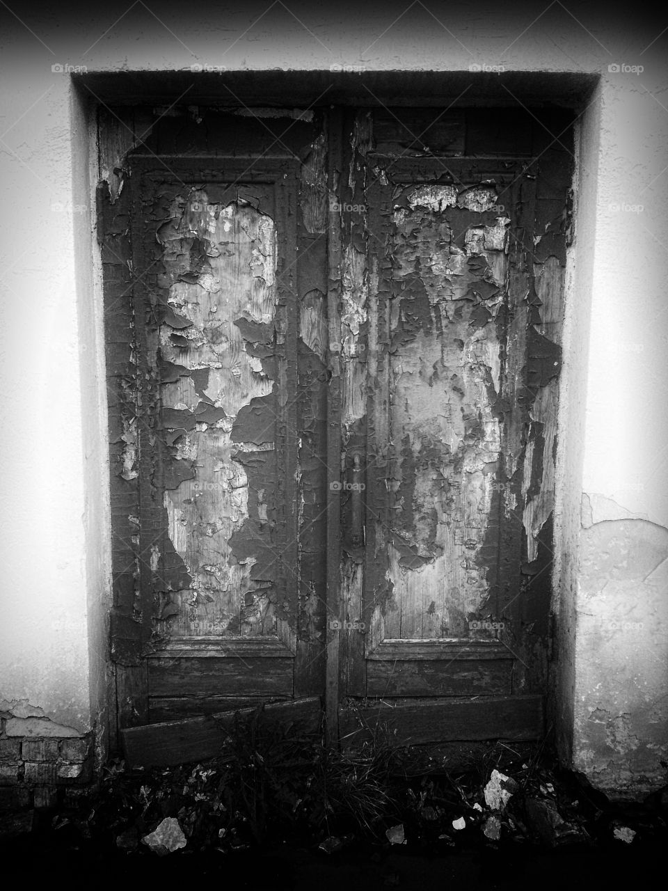 Black and white door background