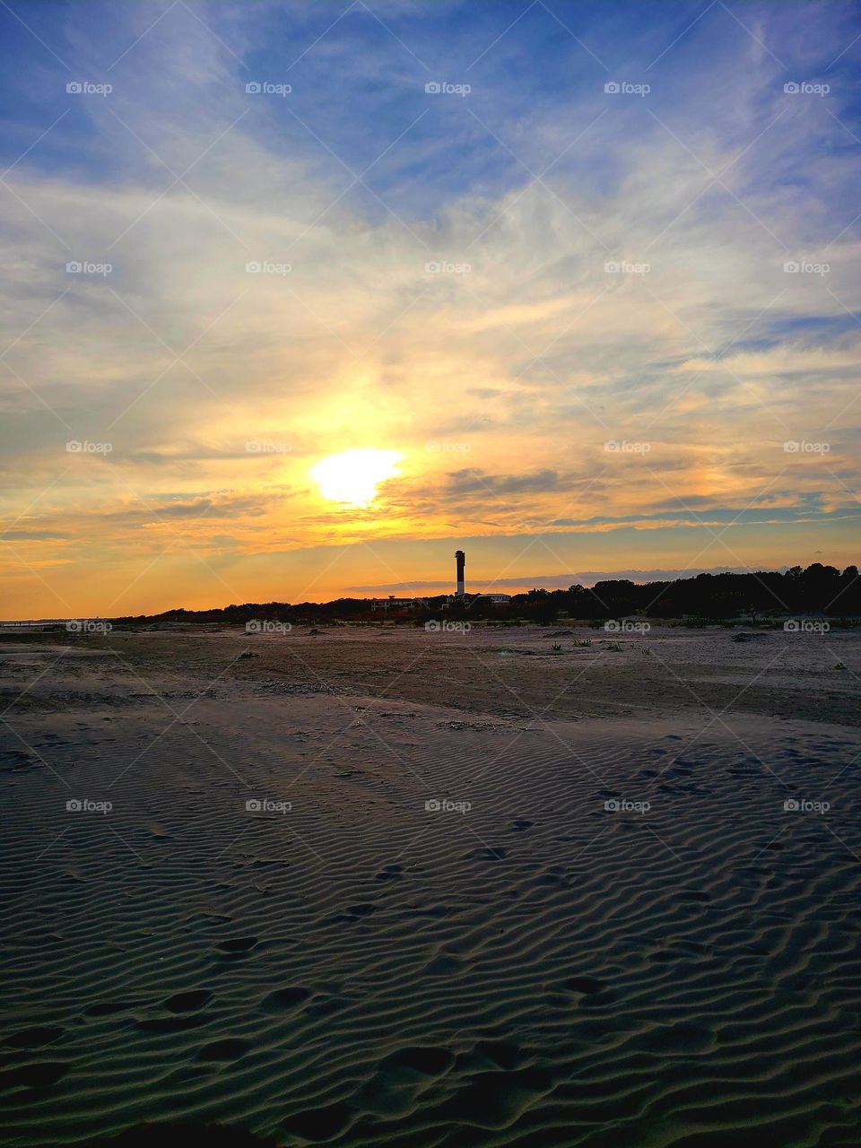 Lighthouse, Beach Sunset