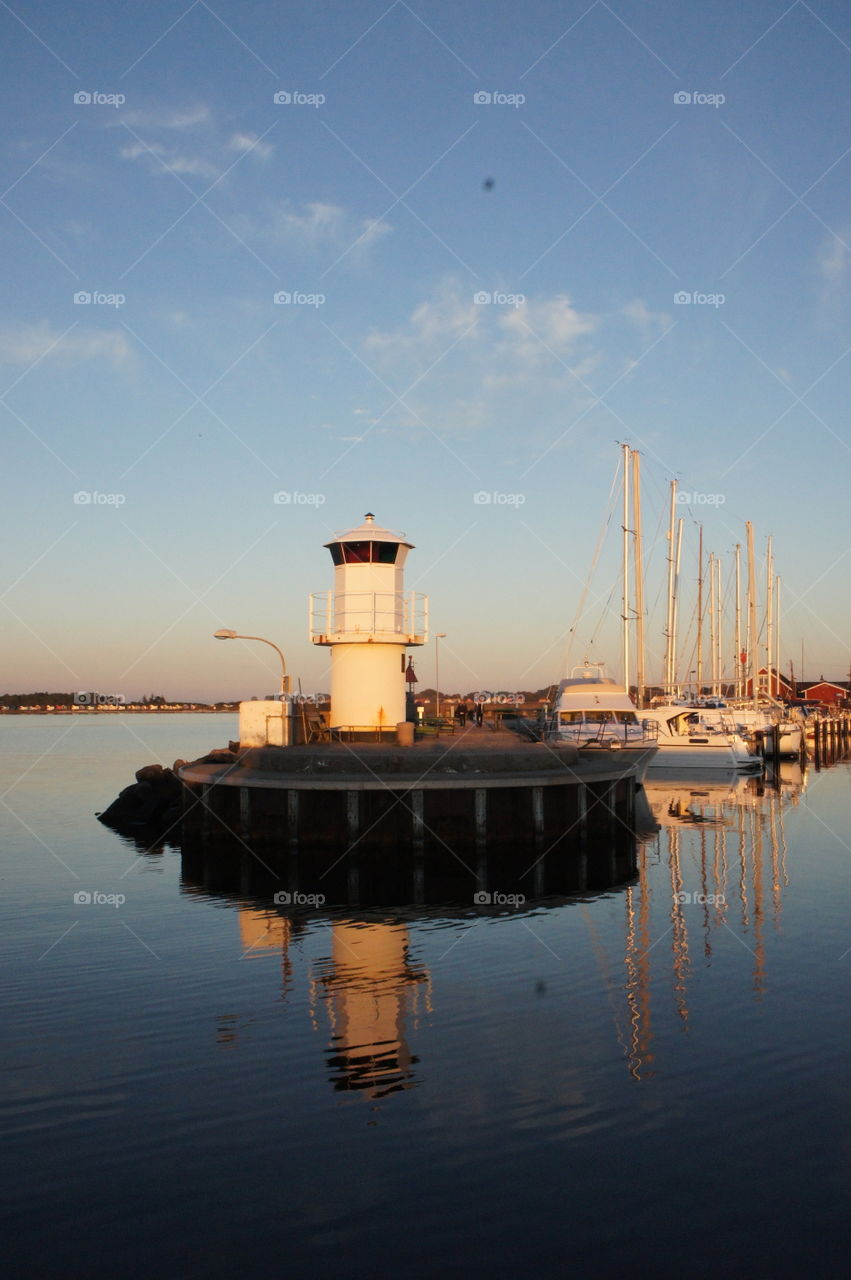 Reflection of a lighthouse