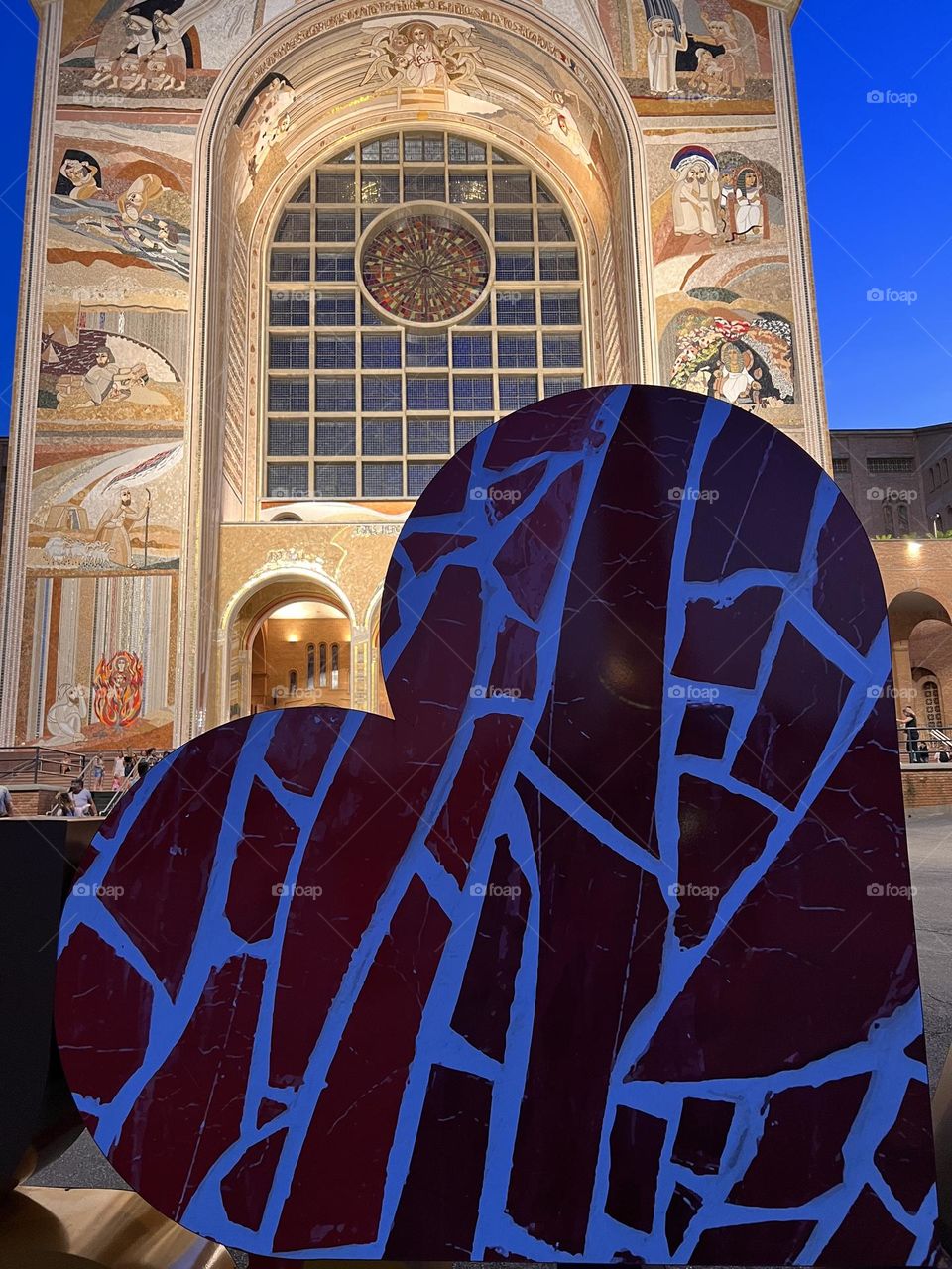 Heart in front of church 