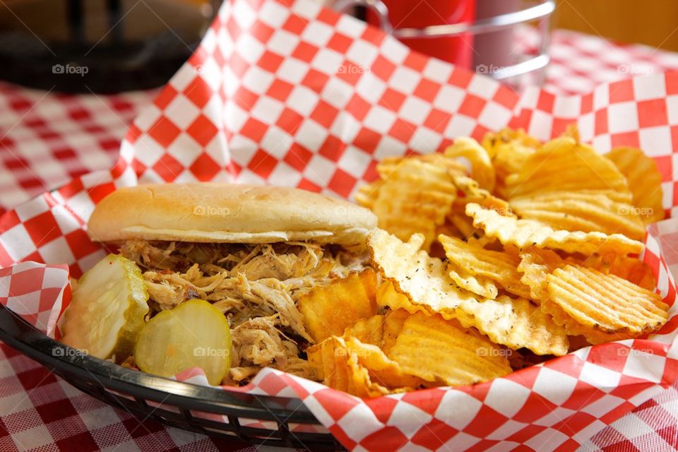 Pulled pork BBQ sandwich 