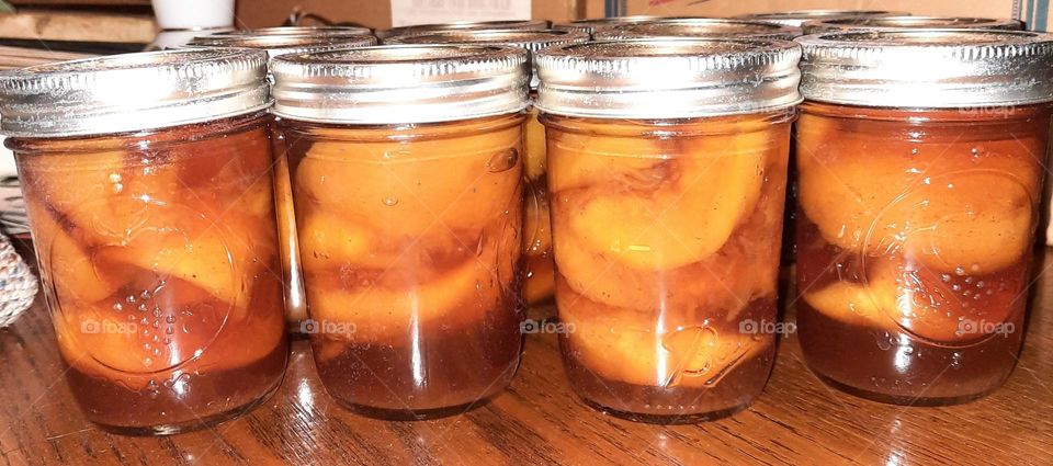 Peaches canned canning homesteading farm wife 