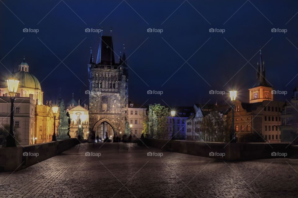 Charles Bridge at night