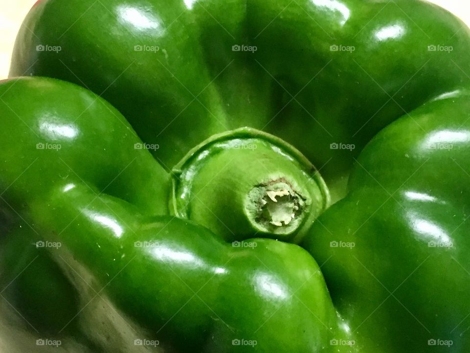 Macro green bell pepper