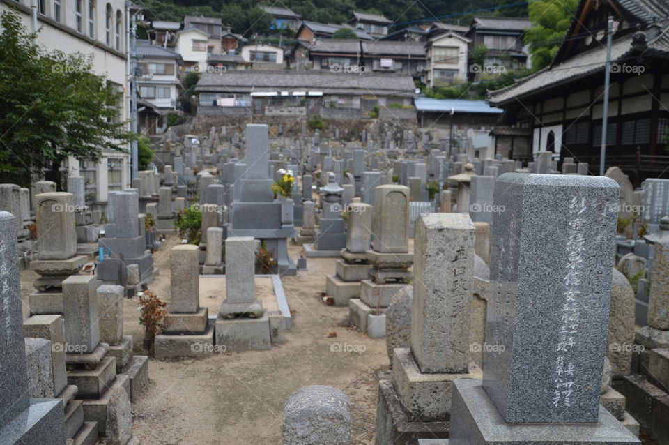 Graveyard At Onomichi City Japan