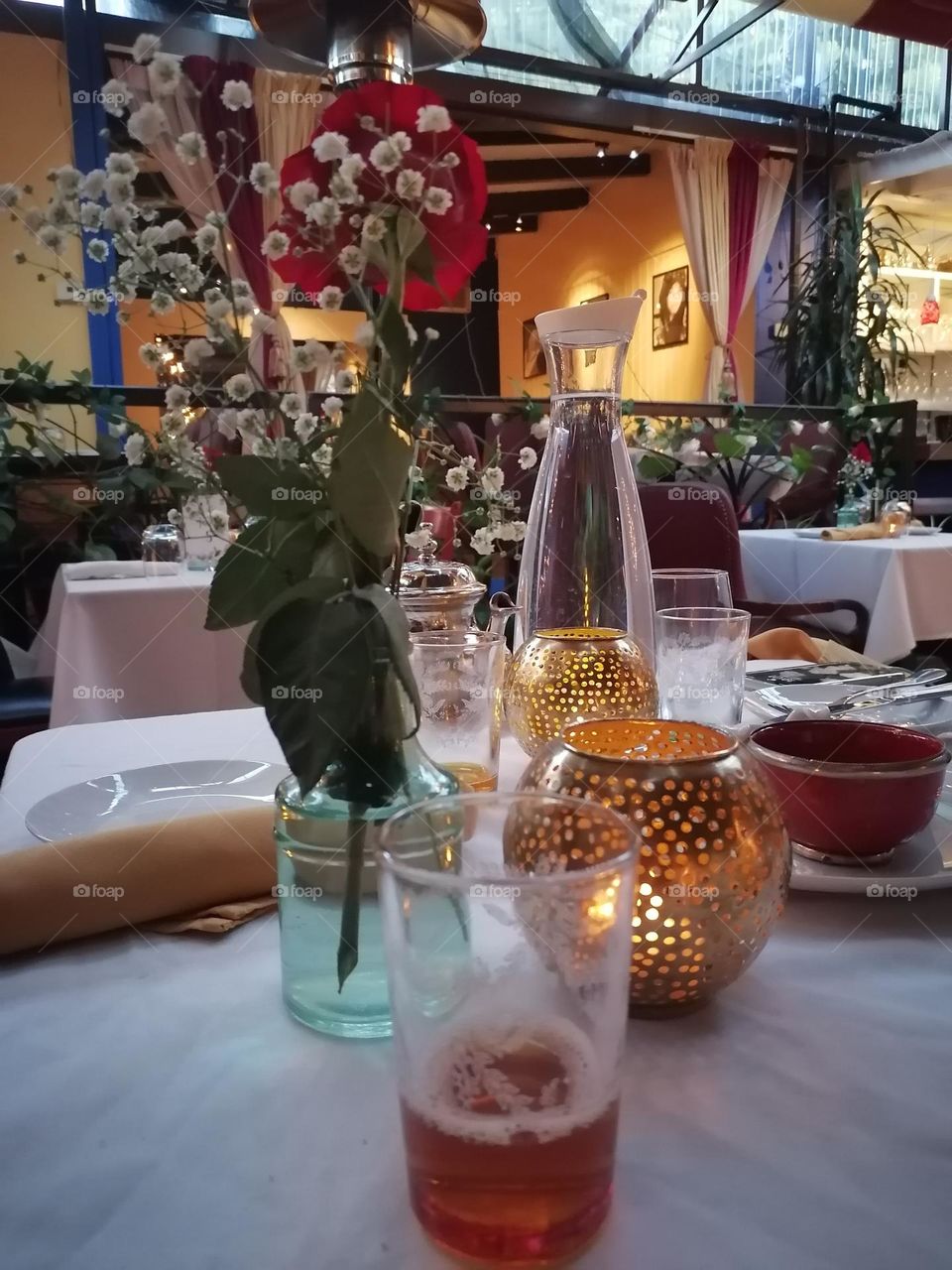 Dinner under candle light