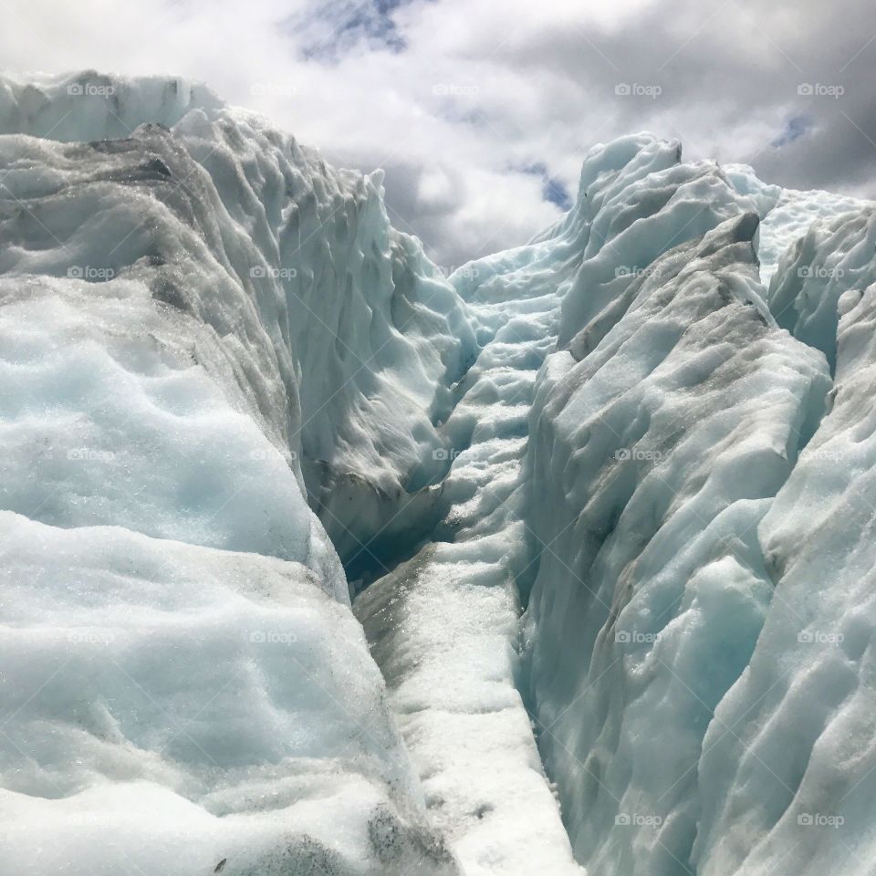 Ice staircase, Franz Josef glacier, New Zealand, February 2017