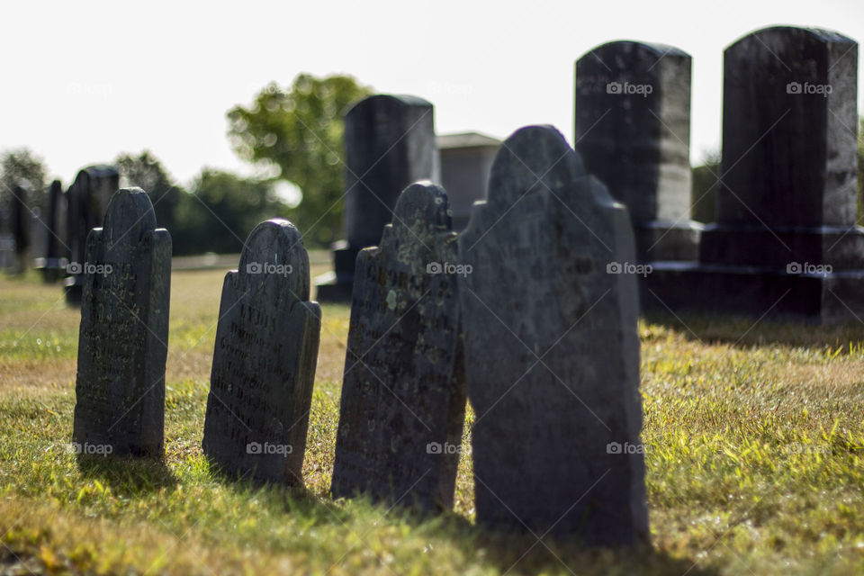 tombstones. 4 small stones take center stage
