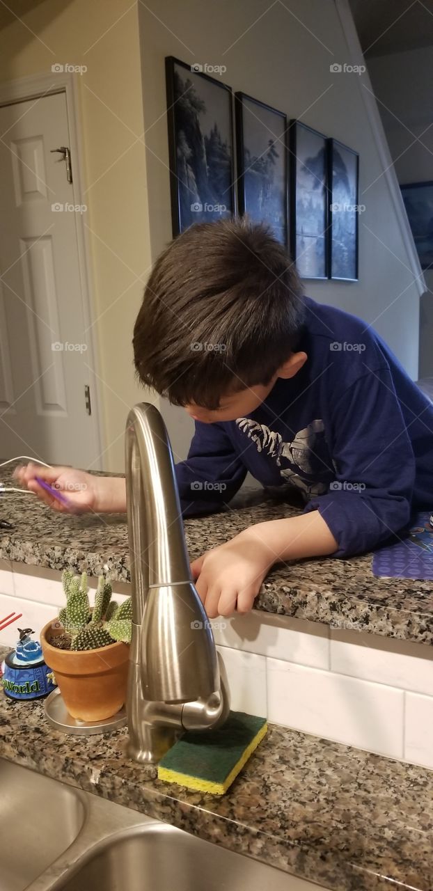 Kids on the sink
