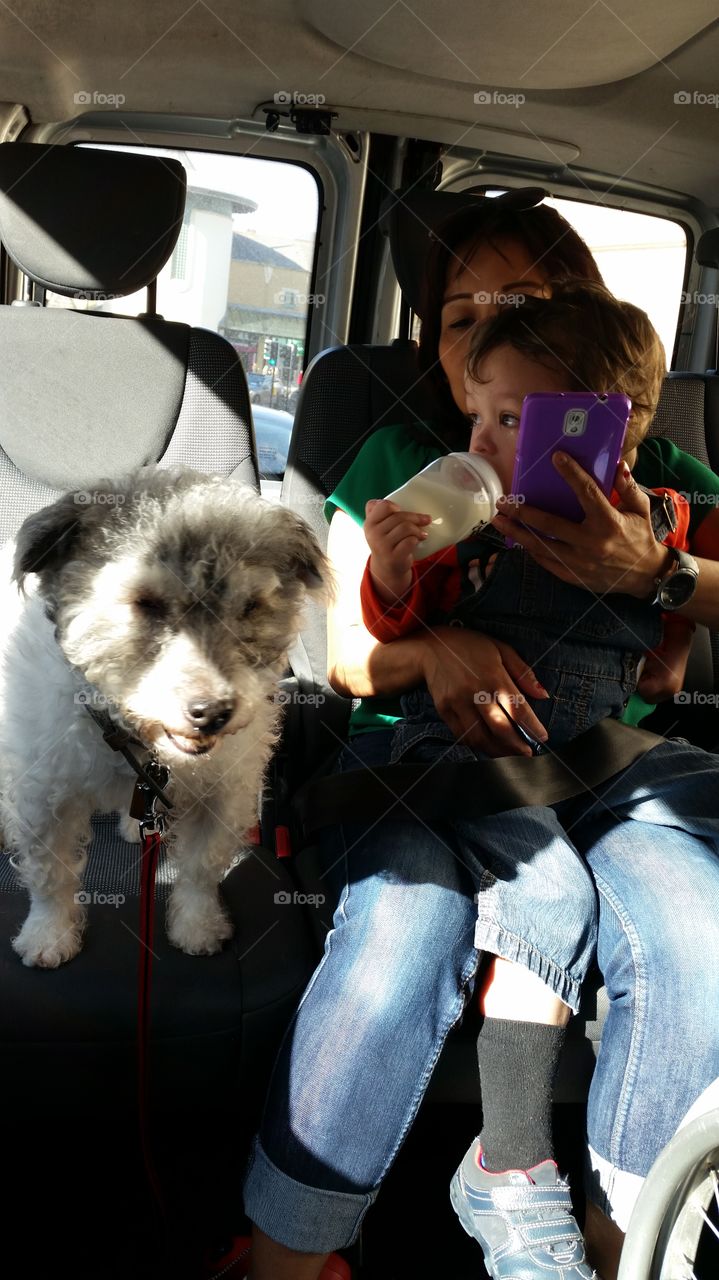 Car, Vehicle, Woman, People, Child